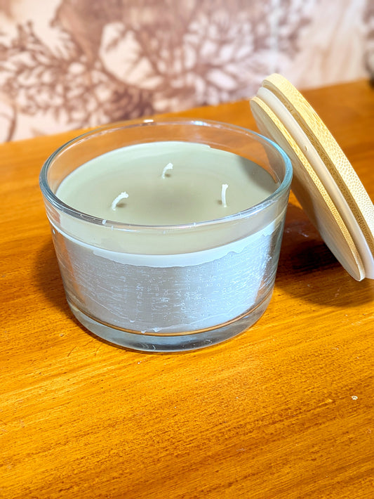 24 oz Beeswax+ Coconut Oil Candle Glass Jar- Obsidian