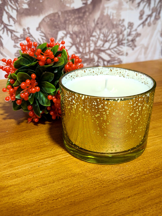 SALE- 16 oz Beeswax+ Coconut Oil Holiday EXCLUSIVE Glass Jar Candle- Mistletoe