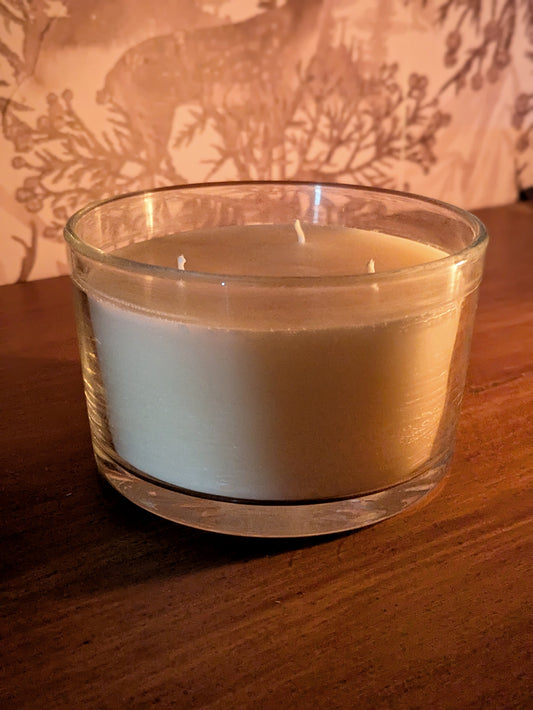 SALE- 24 oz Beeswax+ Coconut Oil Glass Holiday Candle Jar- Fireside